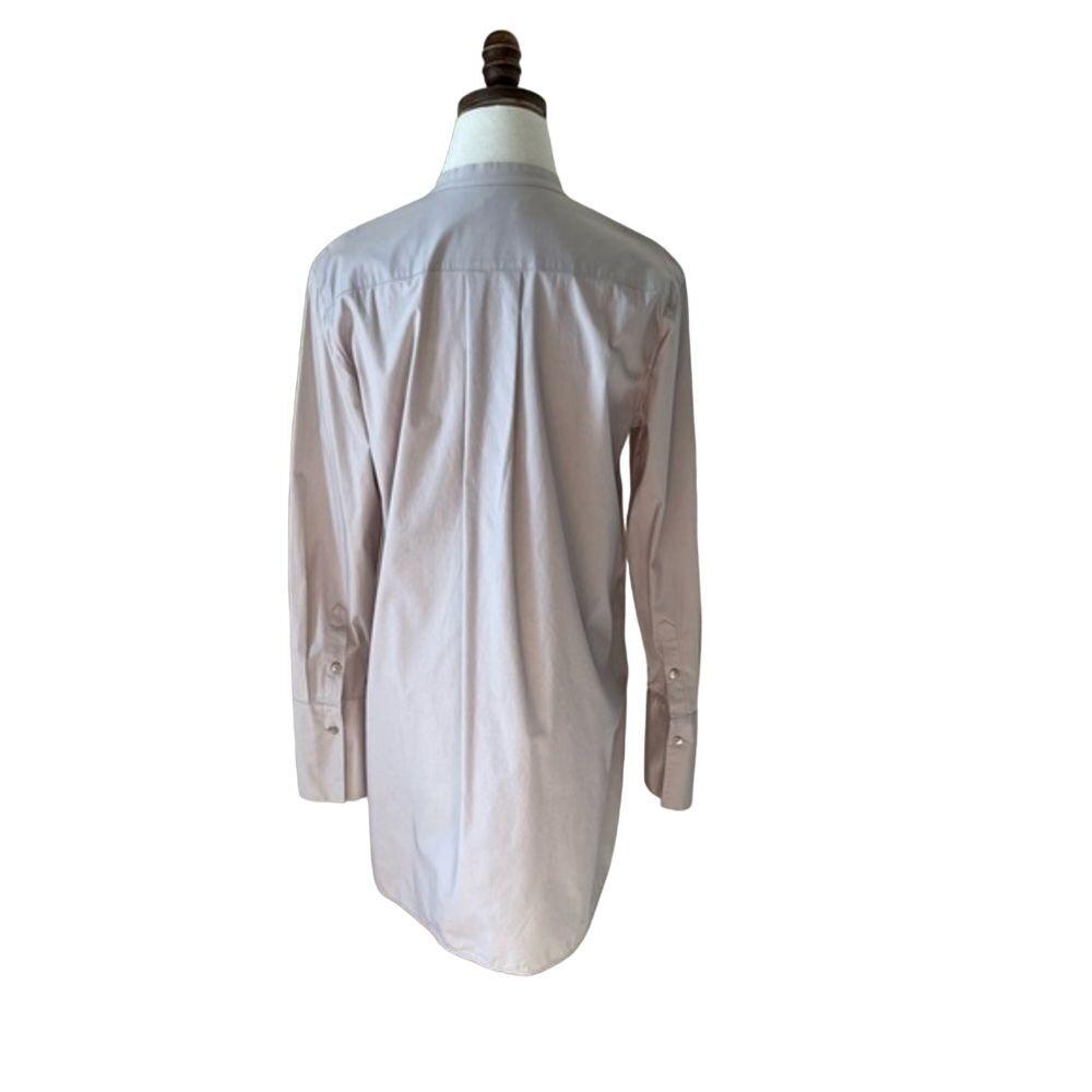 VINCE Poplin Pleat Cotton Tuxedo Tunic‎ Beige Button Down Shirt Size Small - Picture 9 of 11